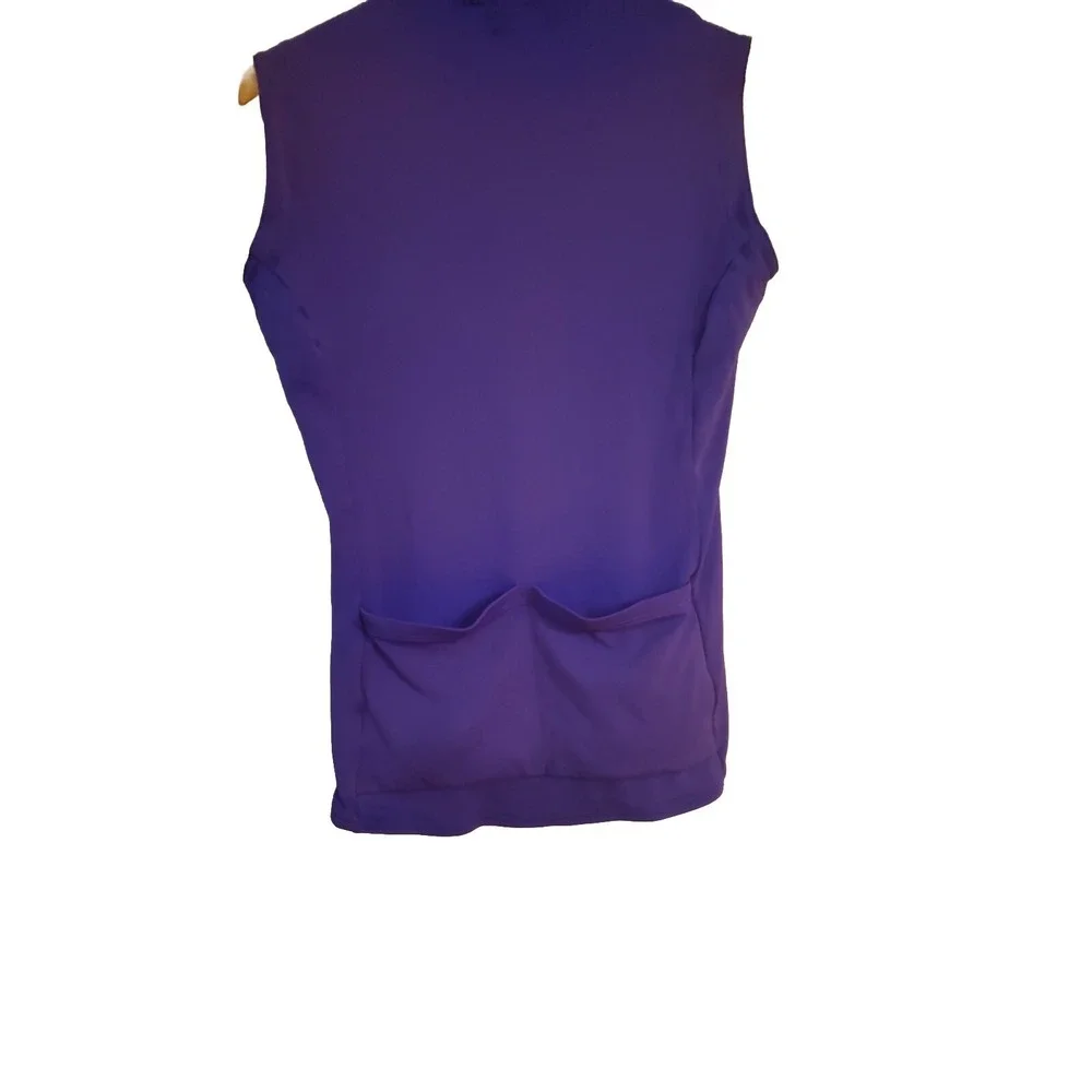 Sz LRG PEARL IZUMI PURPLE SLEEVELESS CYCLING SHIRT 3/4 ZIPPER‎ WOMENS Size 14